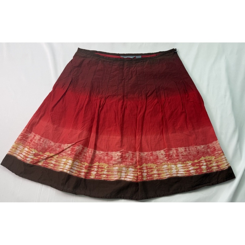 Hilliard&Hanson Ombre Pleated Midi Skirt Boho M Flowy Side Zipper M, 10‎